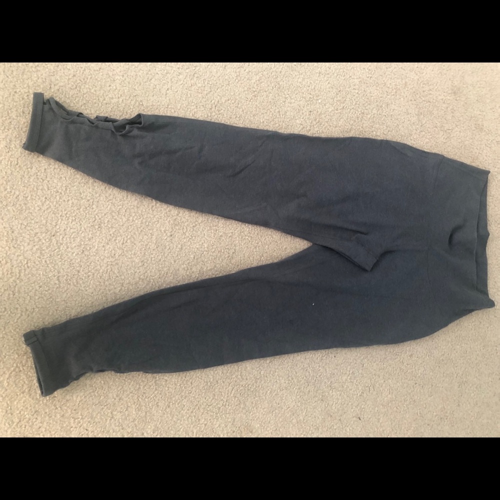 Grey Active Wear Leggings w/criss cross at bottom